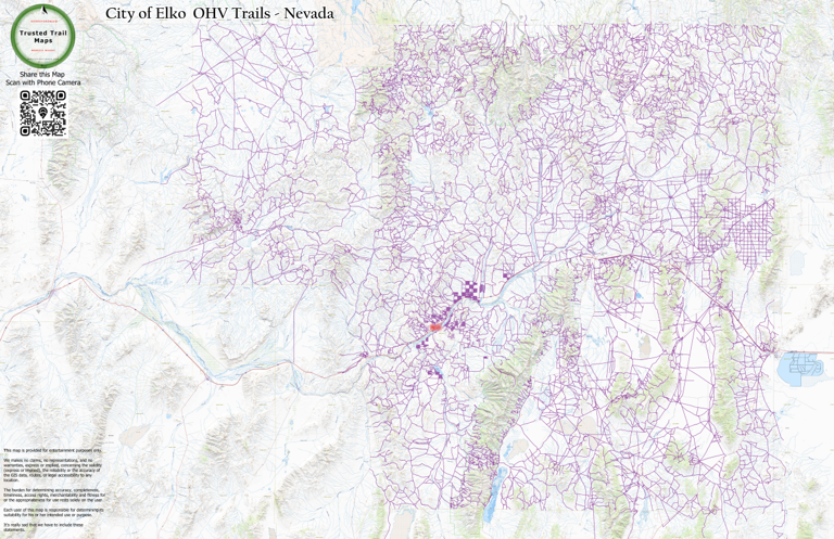 City Of Elko OHV - Nevada Map by Trusted Trail Maps Inc. | Avenza Maps
