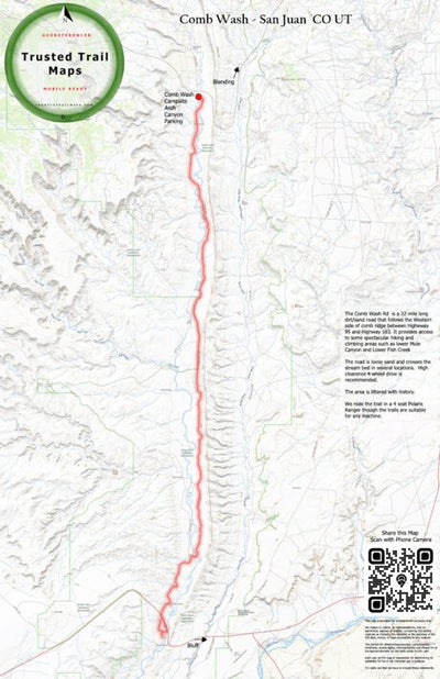 Trusted Trail Maps Inc. Comb Wash - San Juan CO UT digital map