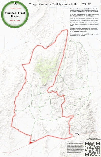 Trusted Trail Maps Inc. Conger Mountains Trail System - Millard CO UT digital map