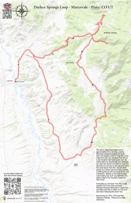 Durkee Springs Loop - Marysvale - Paiute Trail UT Map by Trusted Trail ...