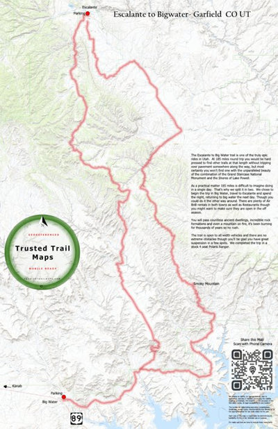Trusted Trail Maps Inc. Escalante -Big Water Loop - Esscalante Garfiled CO UT digital map