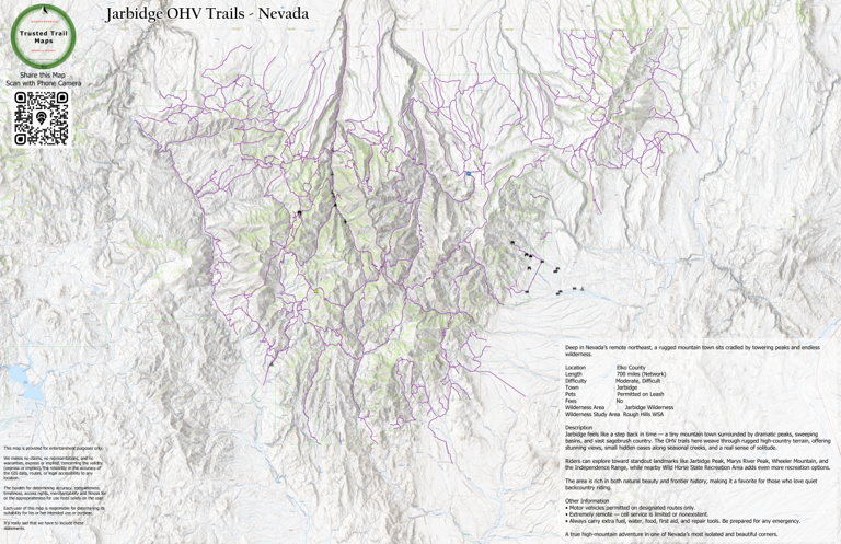 Jarbridge OHV Trails - Nevada Map by Trusted Trail Maps Inc. | Avenza Maps