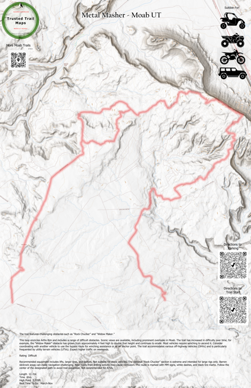 Metal Masher - Moab UT Map by Trusted Trail Maps Inc. | Avenza Maps