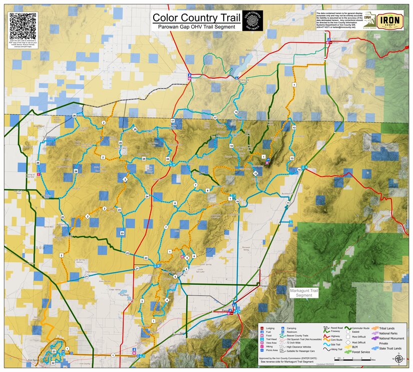 Parowan Gap Trail - Beaver, Parowan, Enoch OHV Utah Map by Trusted ...