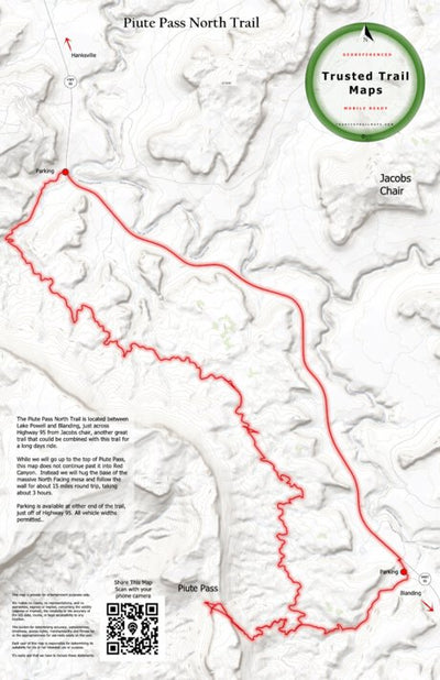 Trusted Trail Maps Inc. Piute Pass North - North Lake Powell Utah digital map