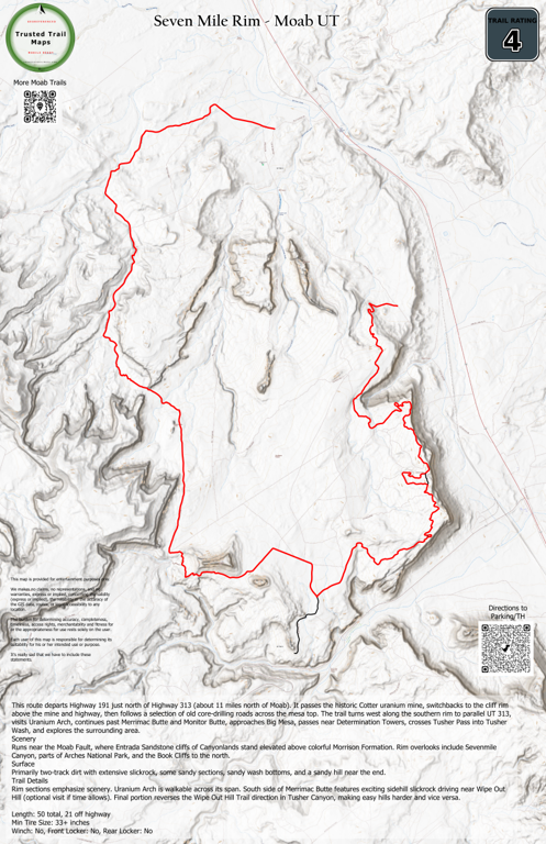 2 Rim Map Seven Mile Rim - Rated 4 Map by Trusted Trail Maps Inc. | Avenza Maps