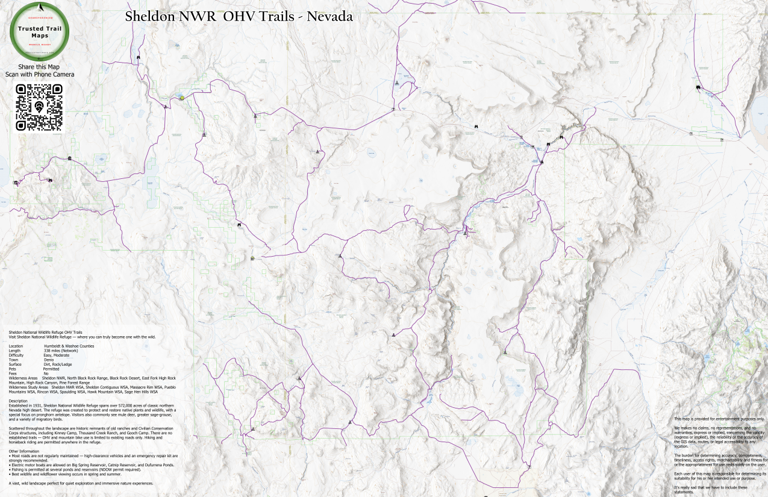 Sheldon NWR OHV Trails - Nevada Map by Trusted Trail Maps Inc. | Avenza ...