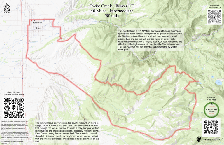 Twist creek - Beaver UT Map by Trusted Trail Maps Inc. | Avenza Maps