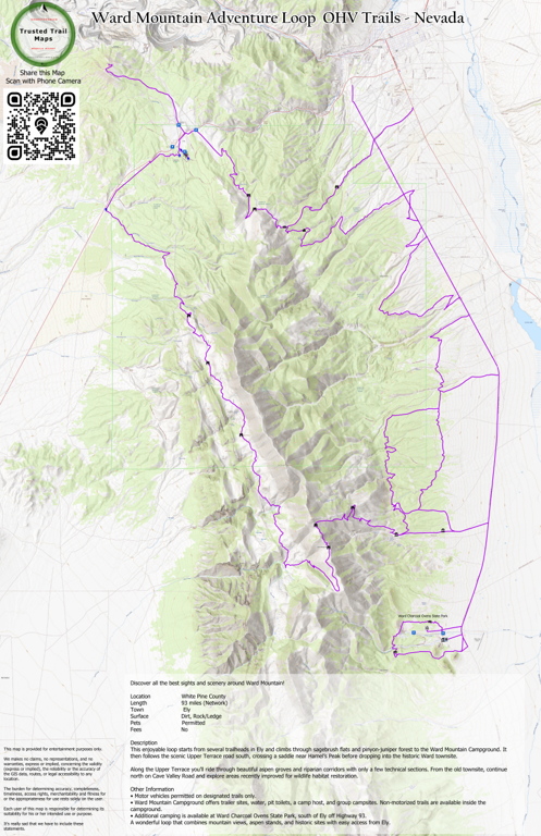 Ward Mountain Adventure Loop OHV Trail - Nevada Map by Trusted Trail ...