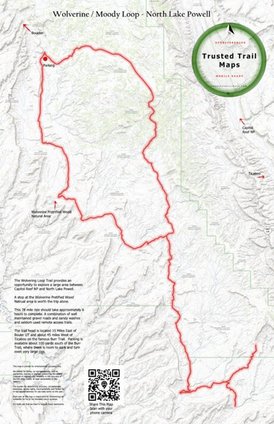Trusted Trail Maps Inc. Wolverine Moody Loop - Boulder - Garfield CO UT digital map