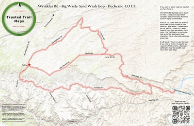 Trusted Trail Maps Inc. Wrinkles Rd - Big Wash -Sand Wash - Duchesne CO UT digital map