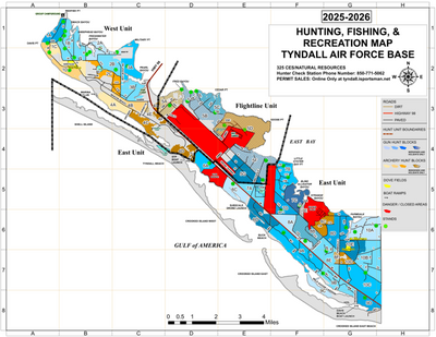 Tyndall AFB 2025-2026 Hunting, Fishing, and Recreation Map Preview 1