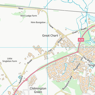 UK Topographic Maps Ashford District (B) (TQ94) digital map