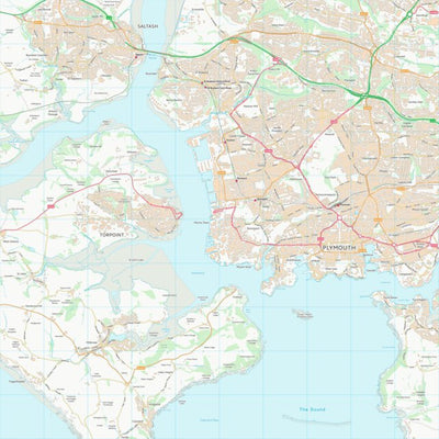 UK Topographic Maps City of Plymouth (B) (SX45) digital map