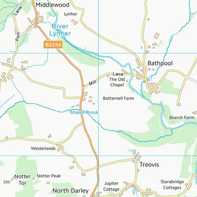 UK Topographic Maps Cornwall (SX27) digital map