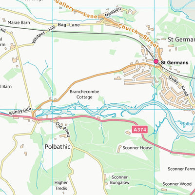 UK Topographic Maps Cornwall (SX35) digital map