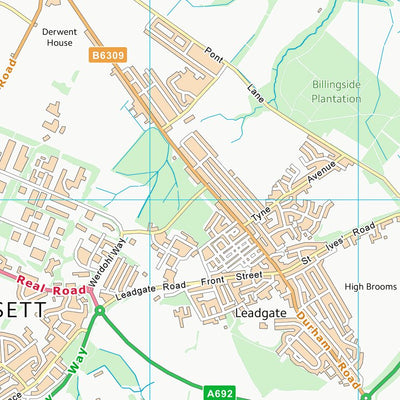 UK Topographic Maps County Durham (NZ15) digital map