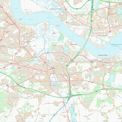 UK Topographic Maps Dartford District (B) (TQ57) digital map