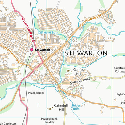 UK Topographic Maps East Ayrshire (NS44) digital map