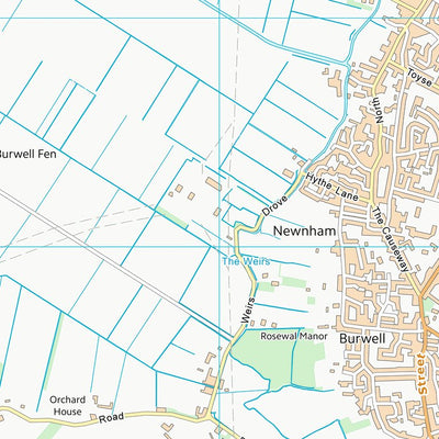 UK Topographic Maps East Cambridgeshire District (TL56) digital map