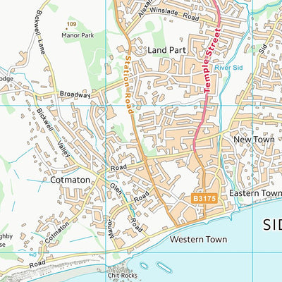 UK Topographic Maps East Devon District (SY18) digital map
