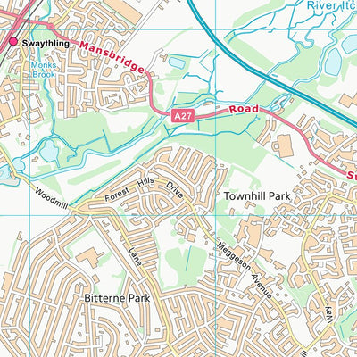 UK Topographic Maps Eastleigh District (B) (SU41) digital map