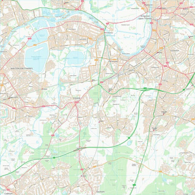UK Topographic Maps Elmbridge District (B) (TQ16) digital map
