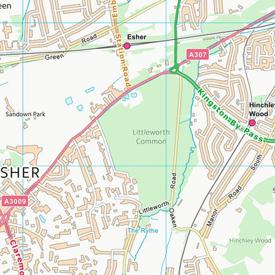UK Topographic Maps Elmbridge District (B) (TQ16) digital map