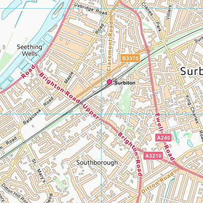 UK Topographic Maps Elmbridge District (B) (TQ16) digital map
