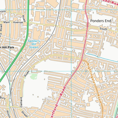 UK Topographic Maps Enfield London Boro (TQ39) digital map