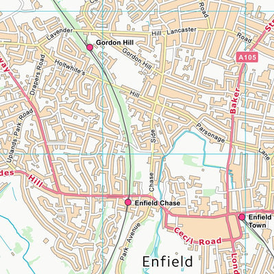 UK Topographic Maps Enfield London Boro (TQ39) digital map