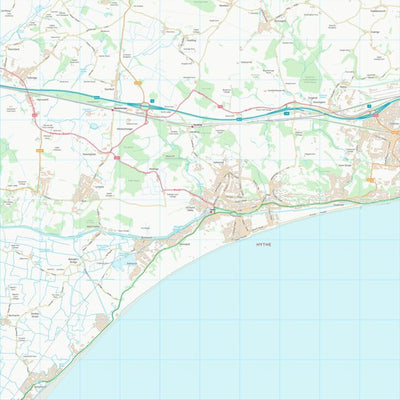 UK Topographic Maps Folkestone and Hythe District (TR13) digital map