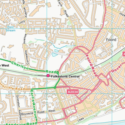 UK Topographic Maps Folkestone and Hythe District (TR23) digital map
