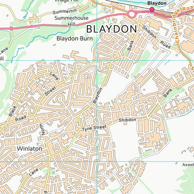 UK Topographic Maps Gateshead District (B) (NZ16) digital map