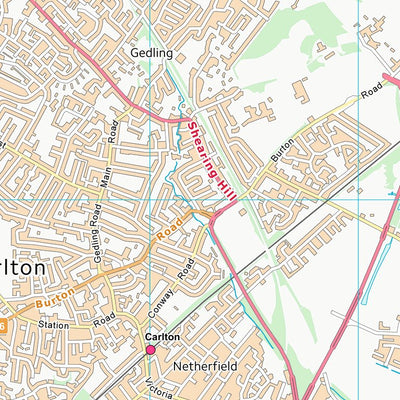 UK Topographic Maps Gedling District (B) (SK64) digital map