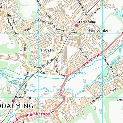 UK Topographic Maps Guildford District (B) (SU94) digital map