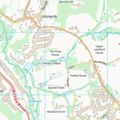 UK Topographic Maps Guildford District (B) (TQ04) digital map