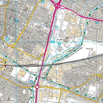 UK Topographic Maps Heathrow Villages Ward 1 (1:25,000) digital map