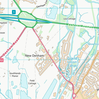 UK Topographic Maps Hillingdon London Boro (TQ08) digital map