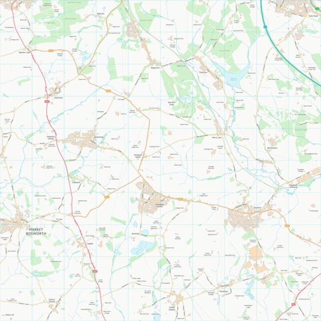 Hinckley and Bosworth District (B) (SK40) Map by UK Topographic Maps ...