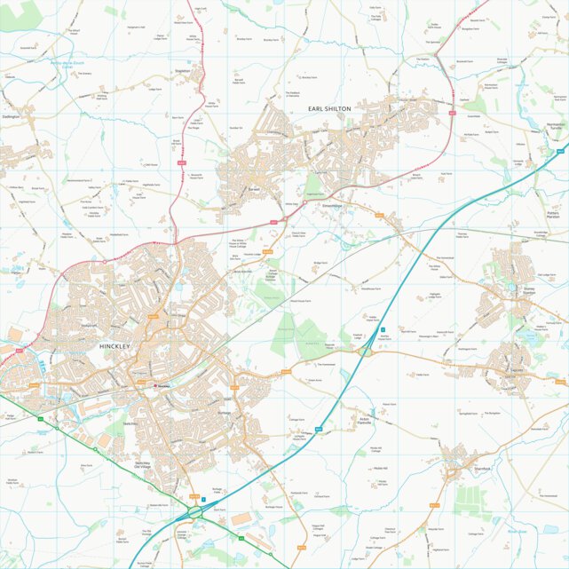 Hinckley and Bosworth District (B) (SP49) Map by UK Topographic Maps ...