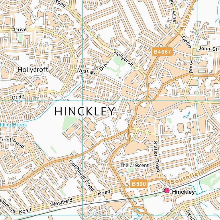 Hinckley and Bosworth District (B) (SP49) Map by UK Topographic Maps ...