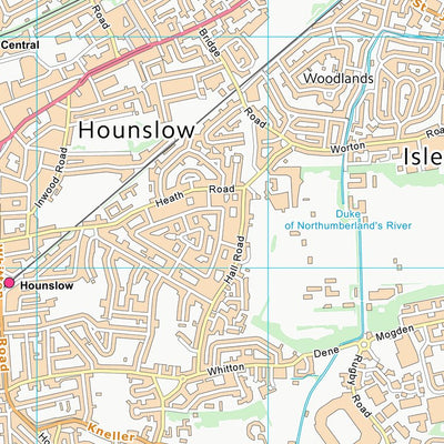 UK Topographic Maps Hounslow London Boro (TQ17) digital map