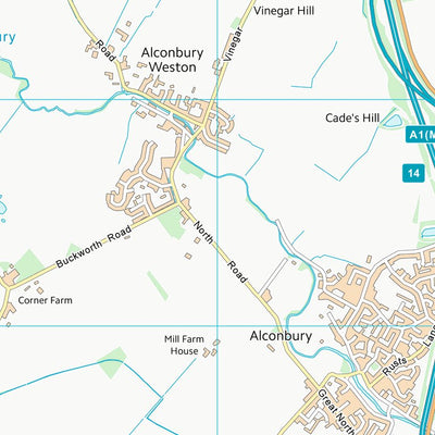 UK Topographic Maps Huntingdonshire District (TL17) digital map