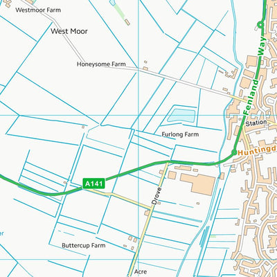 UK Topographic Maps Huntingdonshire District (TL38) digital map