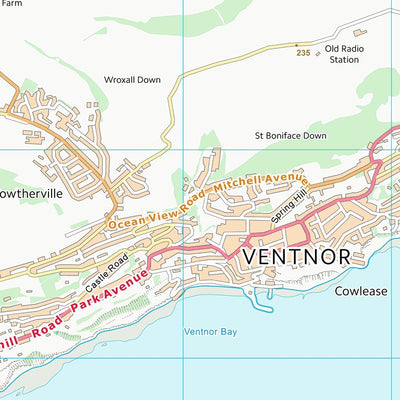 UK Topographic Maps Isle of Wight (SZ57) digital map