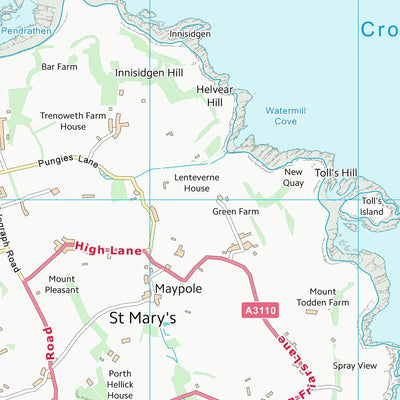 UK Topographic Maps Isles of Scilly (SV91) digital map