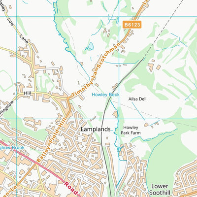 UK Topographic Maps Kirklees District (B) (SE22) digital map