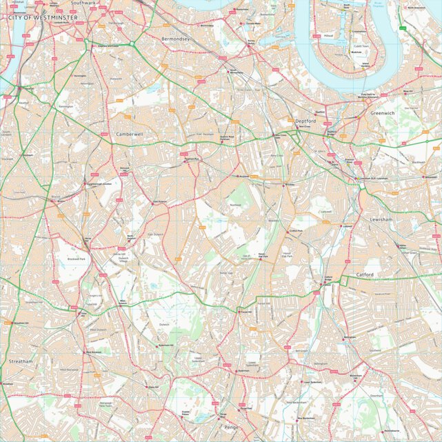 Lewisham London Boro (TQ37) Map by UK Topographic Maps | Avenza Maps