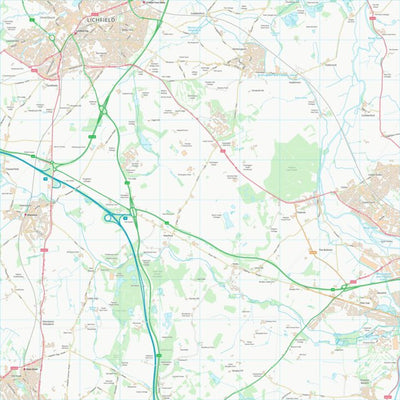 UK Topographic Maps Lichfield District (SK10) digital map